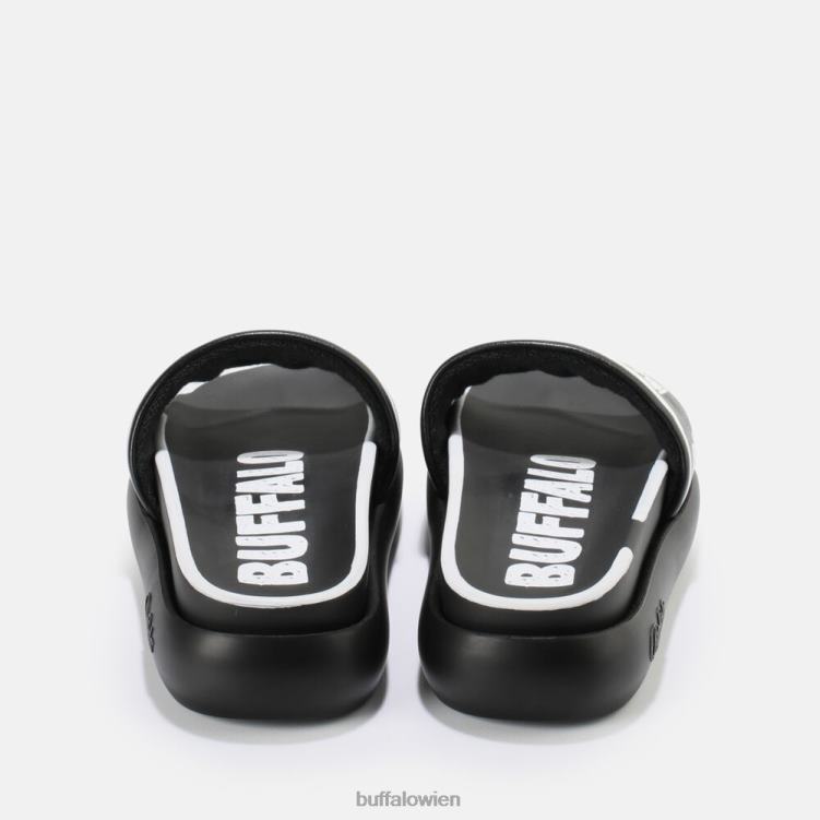 bei Buffalo Rey Slide vegan Schwarz-Weiss 0FX48730 |Folien