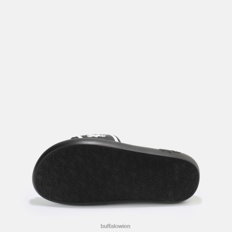 bei Buffalo Rey Slide vegan Schwarz-Weiss 0FX48730 |Folien
