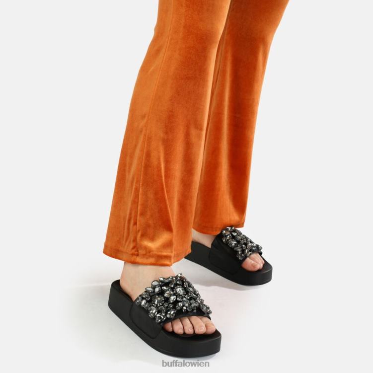 bei Buffalo Sky Diamond Plateau-Slide vegan Schwarz 0FX48109 |Folien