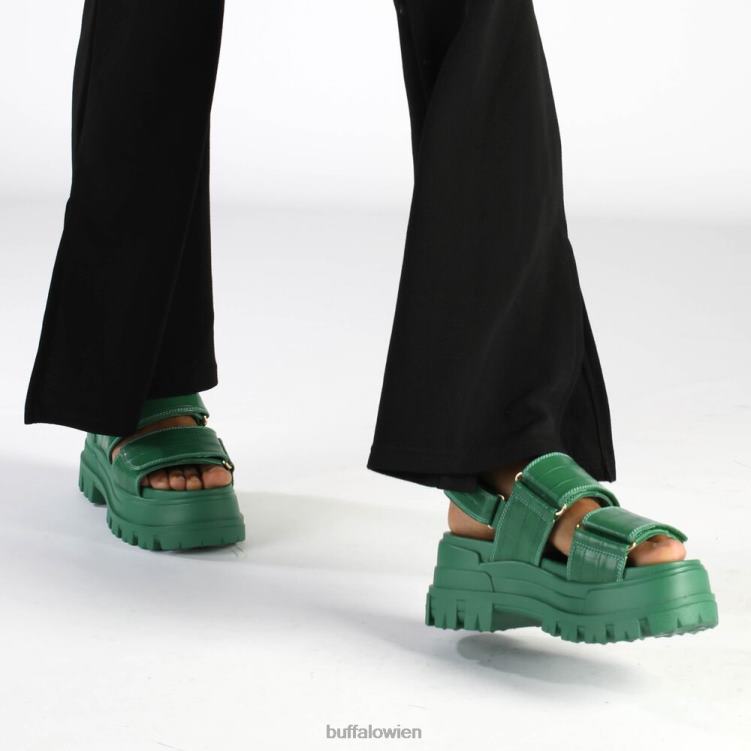 bei Buffalo Aspha Snd Plateausandalen vegan Grün 0FX4812 |Sandalen