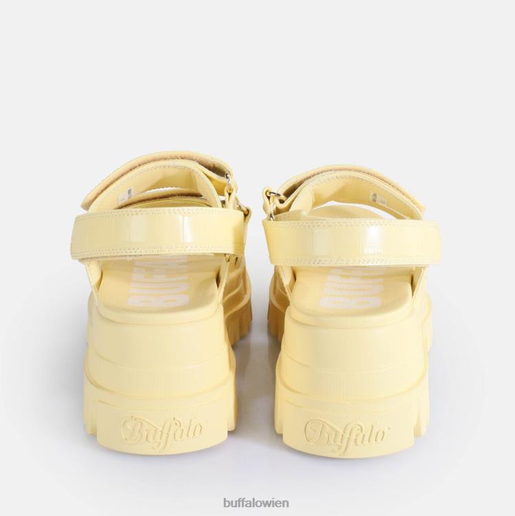 bei Buffalo Aspha Snd Plateausandalen vegan Vanille mit Krokodileffekt 0FX4816 |Sandalen