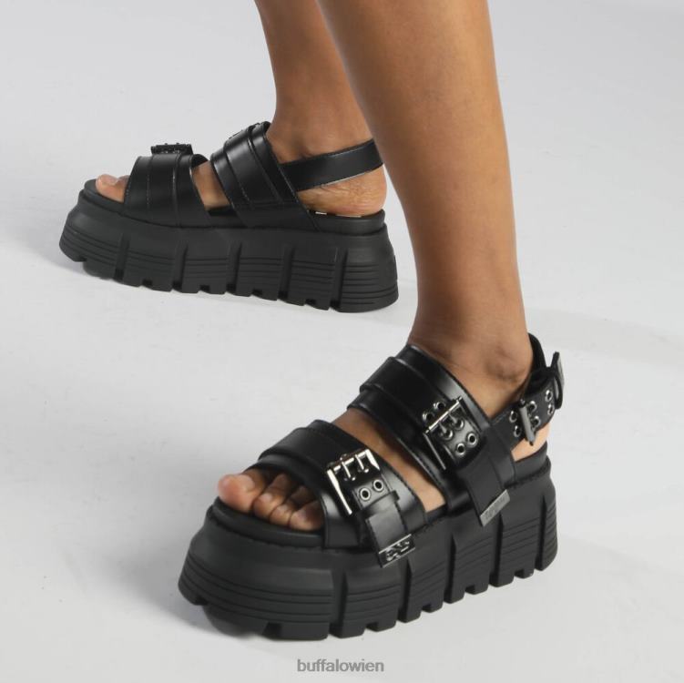 bei Buffalo Ava Plateausandalen vegan Schwarz 0FX48520 |Sandalen