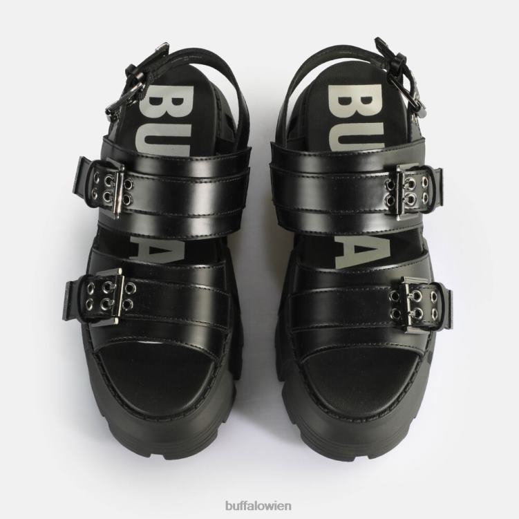 bei Buffalo Ava Plateausandalen vegan Schwarz 0FX48520 |Sandalen