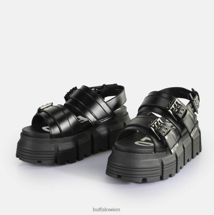 bei Buffalo Ava Plateausandalen vegan Schwarz 0FX48520 |Sandalen