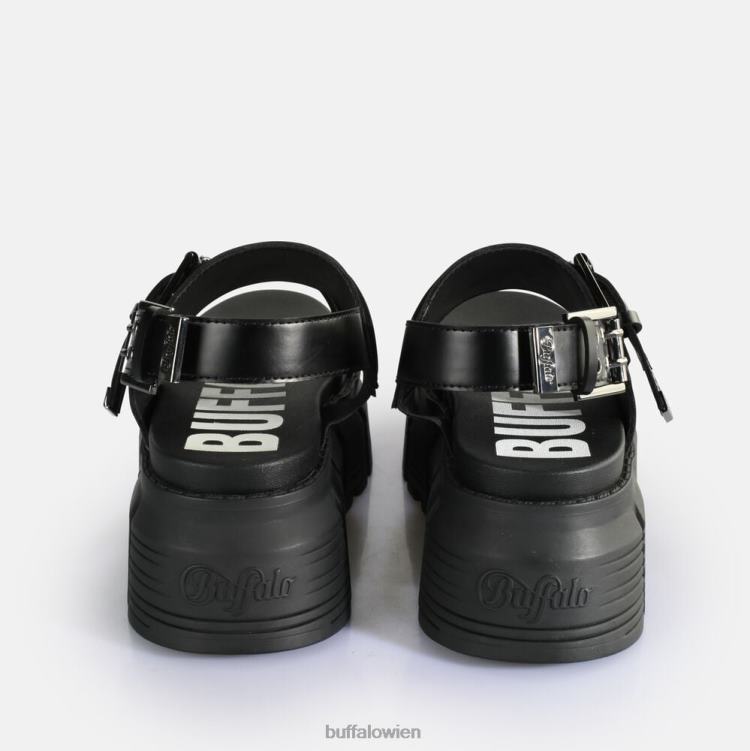 bei Buffalo Ava Plateausandalen vegan Schwarz 0FX48520 |Sandalen