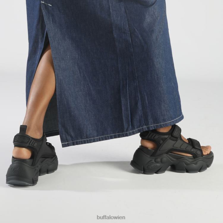 bei Buffalo Binary Track Plateausandale vegan Schwarz 0FX4880 |Sandalen