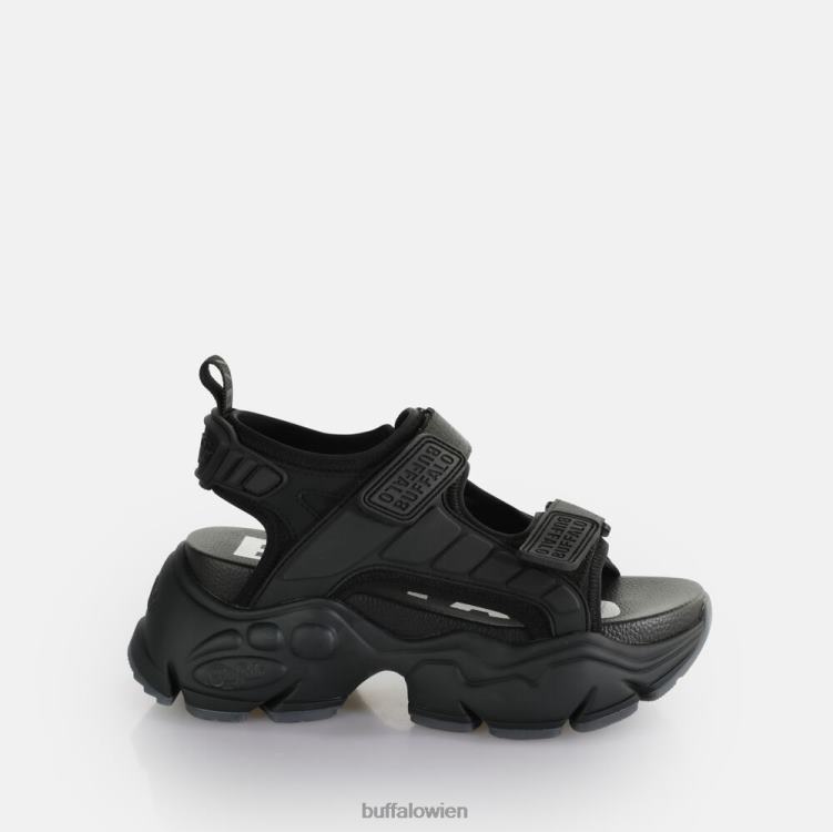 bei Buffalo Binary Track Plateausandale vegan Schwarz 0FX4880 |Sandalen