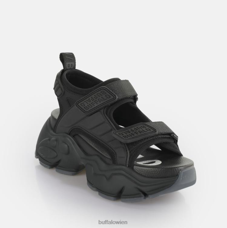 bei Buffalo Binary Track Plateausandale vegan Schwarz 0FX4880 |Sandalen