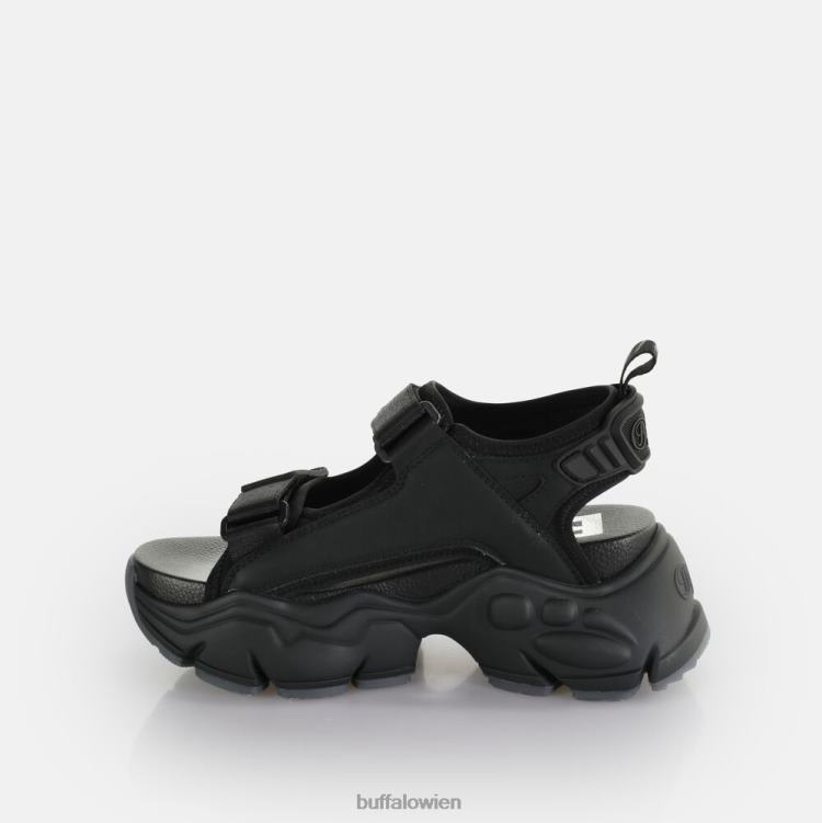 bei Buffalo Binary Track Plateausandale vegan Schwarz 0FX4880 |Sandalen