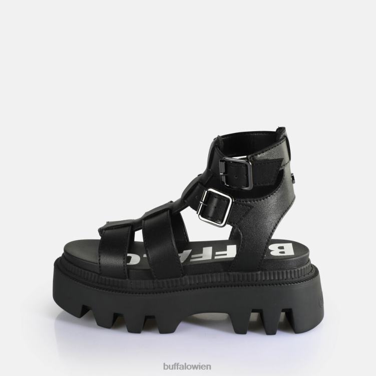 bei Buffalo Flora auf Fisher-Plateausandalen vegan Schwarz 0FX48642 |Sandalen