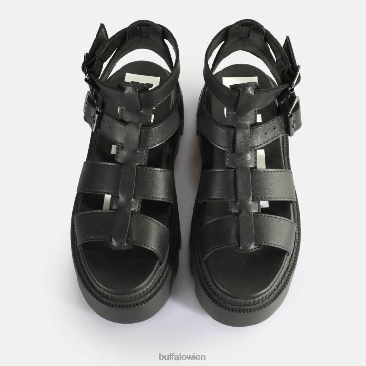 bei Buffalo Flora auf Fisher-Plateausandalen vegan Schwarz 0FX48642 |Sandalen