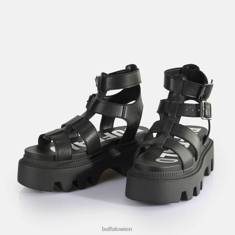 bei Buffalo Flora auf Fisher-Plateausandalen vegan Schwarz 0FX48642 |Sandalen