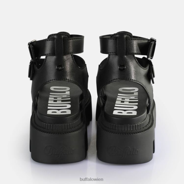 bei Buffalo Flora auf Fisher-Plateausandalen vegan Schwarz 0FX48642 |Sandalen