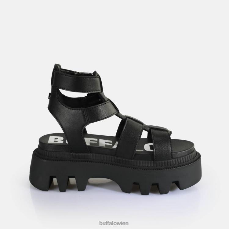bei Buffalo Flora auf Fisher-Plateausandalen vegan Schwarz 0FX48642 |Sandalen