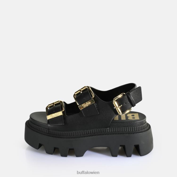 bei Buffalo Flora auf Plateausandalen vegan Schwarz 0FX48106 |Sandalen