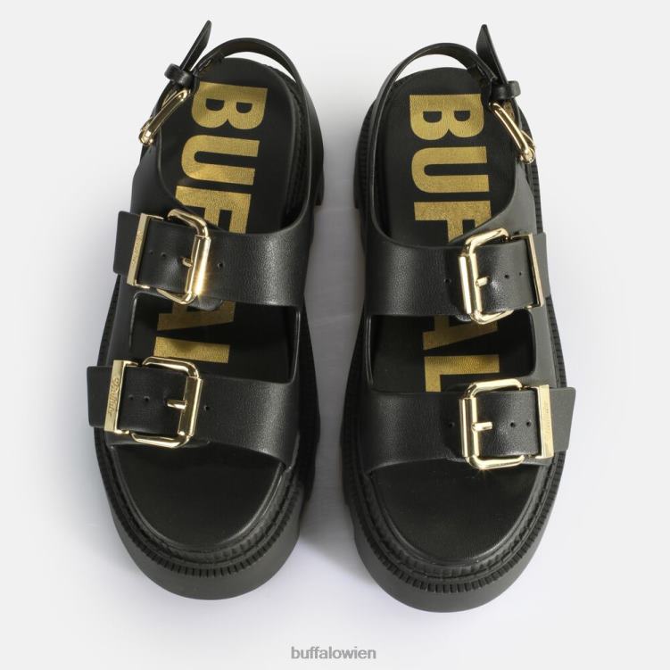 bei Buffalo Flora auf Plateausandalen vegan Schwarz 0FX48106 |Sandalen