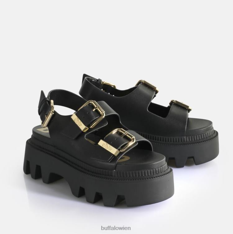 bei Buffalo Flora auf Plateausandalen vegan Schwarz 0FX48106 |Sandalen