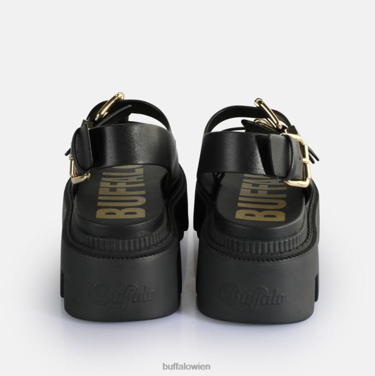 bei Buffalo Flora auf Plateausandalen vegan Schwarz 0FX48106 |Sandalen