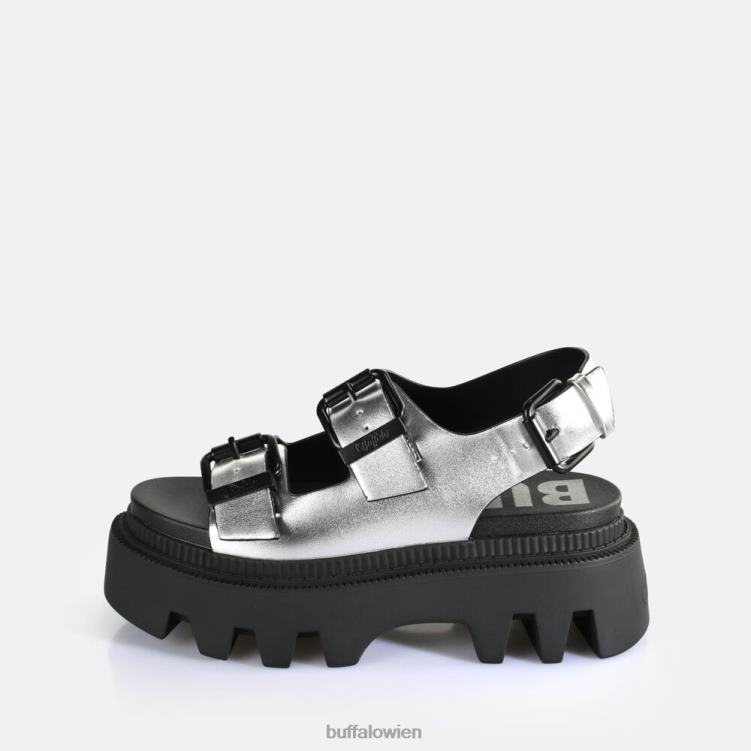 bei Buffalo Flora auf Plateausandalen vegan Silber 0FX48108 |Sandalen