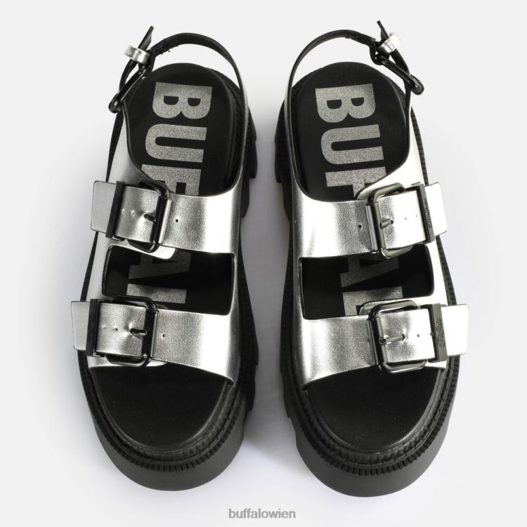 bei Buffalo Flora auf Plateausandalen vegan Silber 0FX48108 |Sandalen