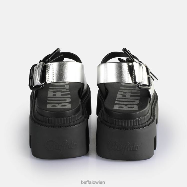 bei Buffalo Flora auf Plateausandalen vegan Silber 0FX48108 |Sandalen
