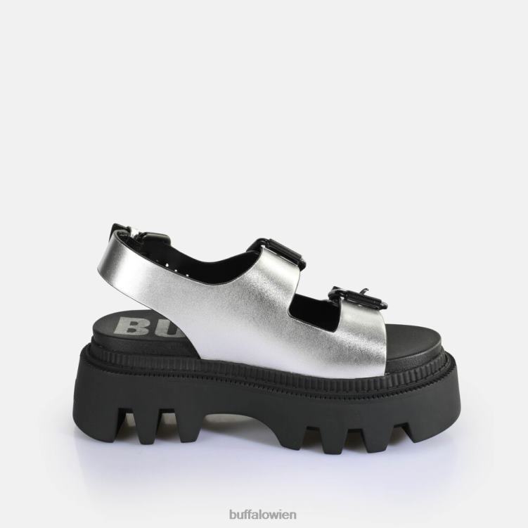 bei Buffalo Flora auf Plateausandalen vegan Silber 0FX48108 |Sandalen