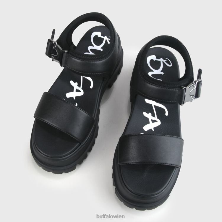 bei Buffalo Jojo Plateausandalen vegan Schwarz 0FX48753 |Sandalen
