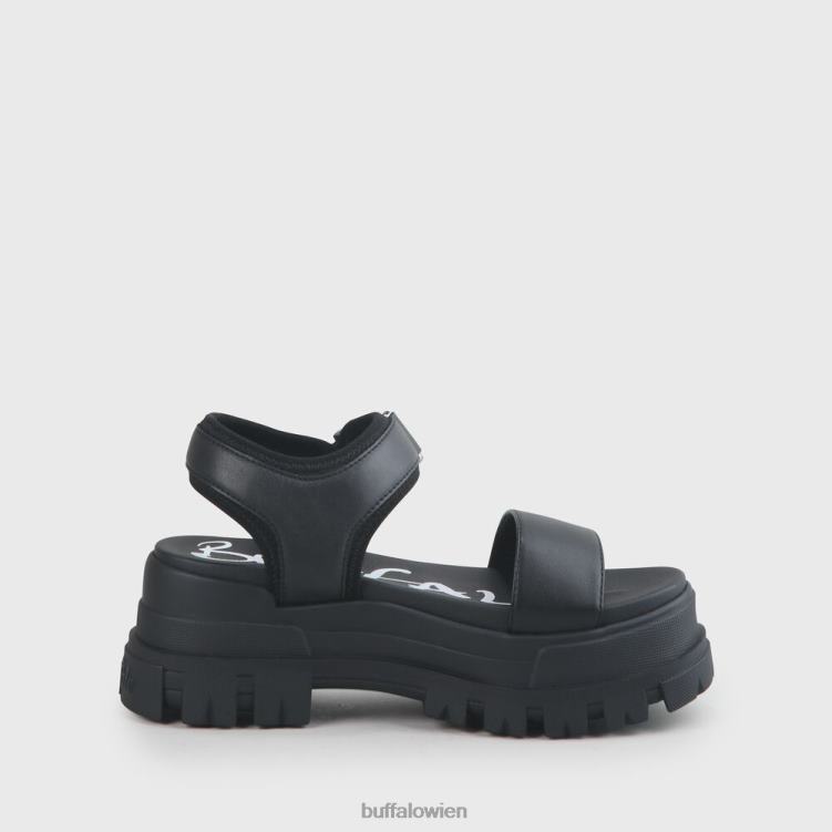 bei Buffalo Jojo Plateausandalen vegan Schwarz 0FX48753 |Sandalen