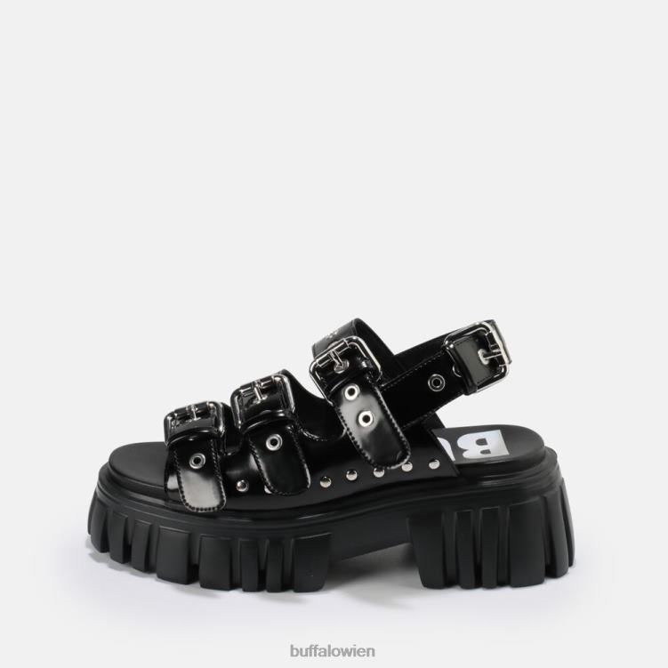 bei Buffalo Löwe harte Plateausandale vegan Schwarz 0FX48721 |Sandalen