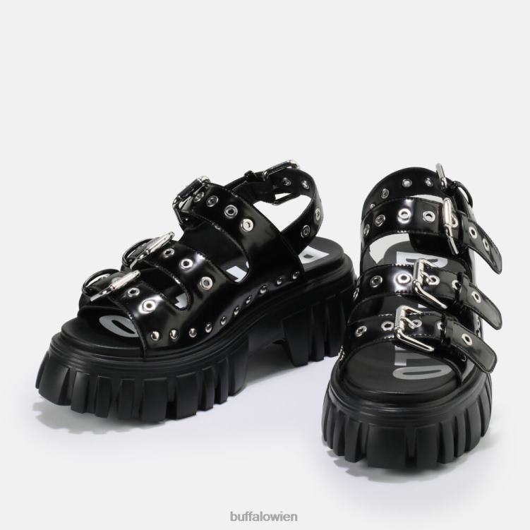bei Buffalo Löwe harte Plateausandale vegan Schwarz 0FX48721 |Sandalen
