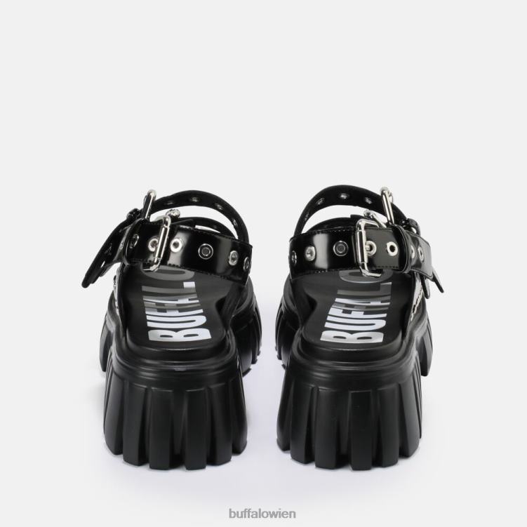 bei Buffalo Löwe harte Plateausandale vegan Schwarz 0FX48721 |Sandalen