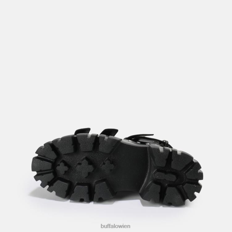 bei Buffalo Löwe harte Plateausandale vegan Schwarz 0FX48721 |Sandalen
