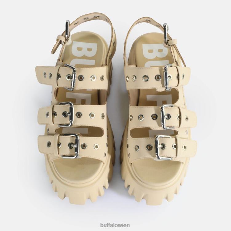 bei Buffalo Löwe harte Plateausandalen vegan Creme 0FX48720 |Sandalen