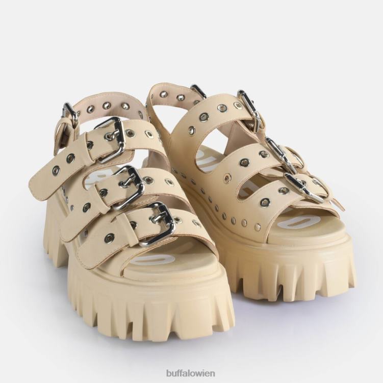 bei Buffalo Löwe harte Plateausandalen vegan Creme 0FX48720 |Sandalen