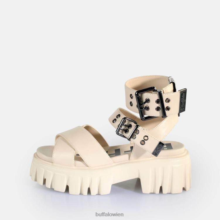 bei Buffalo Löwen-Choker-Plateausandalen vegan Creme 0FX48182 |Sandalen