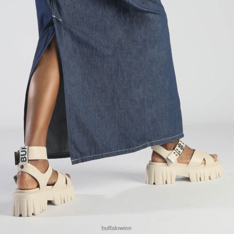 bei Buffalo Löwen-Choker-Plateausandalen vegan Creme 0FX48182 |Sandalen