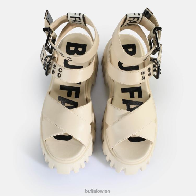 bei Buffalo Löwen-Choker-Plateausandalen vegan Creme 0FX48182 |Sandalen