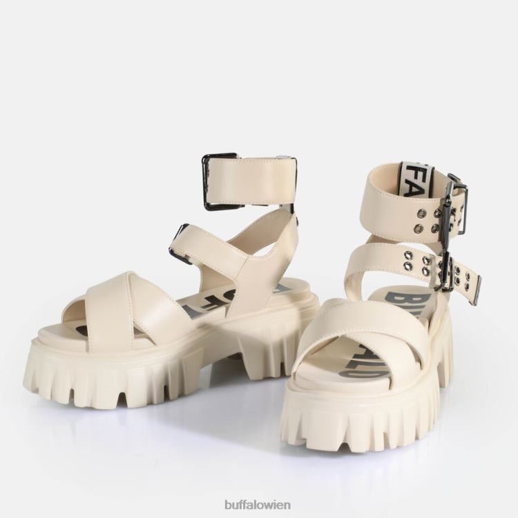 bei Buffalo Löwen-Choker-Plateausandalen vegan Creme 0FX48182 |Sandalen