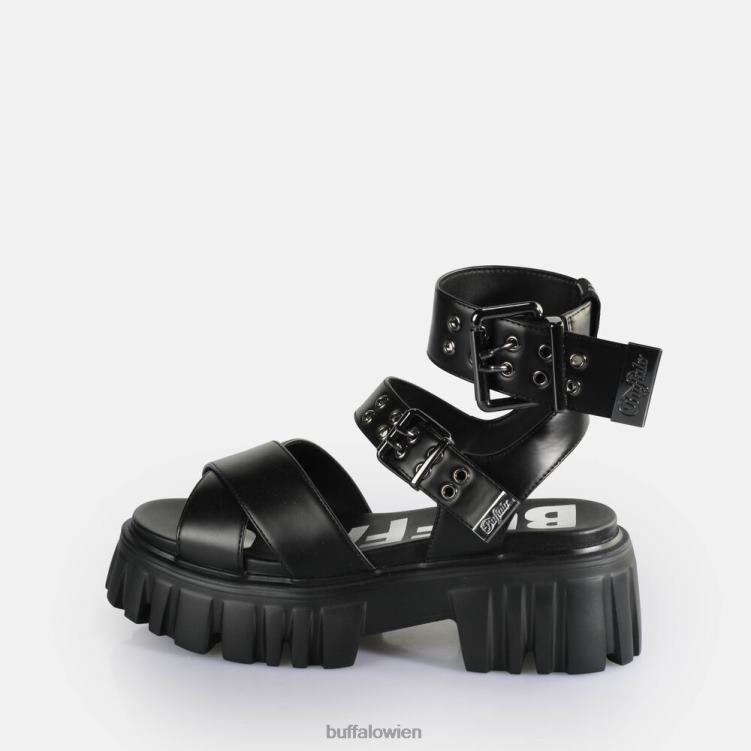 bei Buffalo Löwen-Choker-Plateausandalen vegan Schwarz 0FX48181 |Sandalen