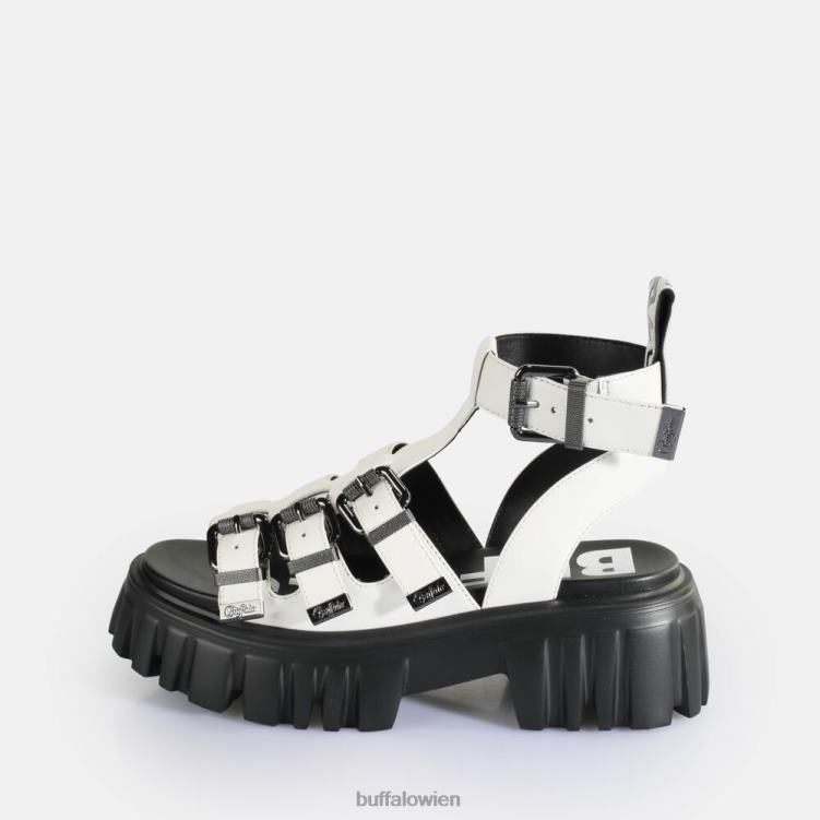 bei Buffalo Löwenzähne Plateausandalen vegan Weiss 0FX48158 |Sandalen