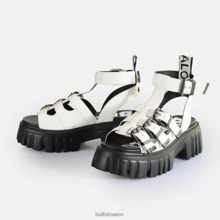bei Buffalo Löwenzähne Plateausandalen vegan Weiss 0FX48158 |Sandalen