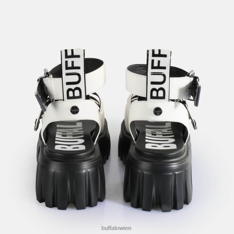 bei Buffalo Löwenzähne Plateausandalen vegan Weiss 0FX48158 |Sandalen