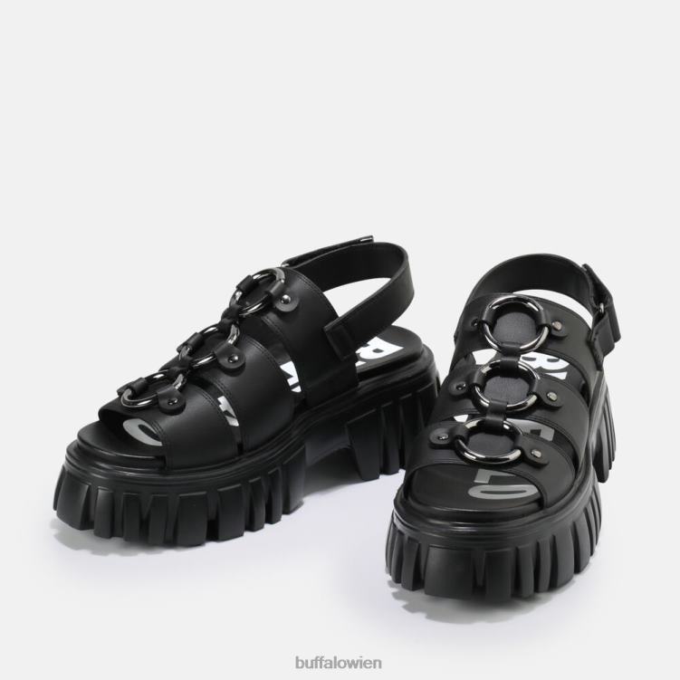 bei Buffalo Lion Pierce Plateausandale vegan Schwarz 0FX48870 |Sandalen