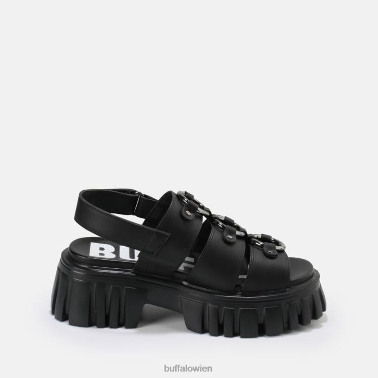 bei Buffalo Lion Pierce Plateausandale vegan Schwarz 0FX48870 |Sandalen
