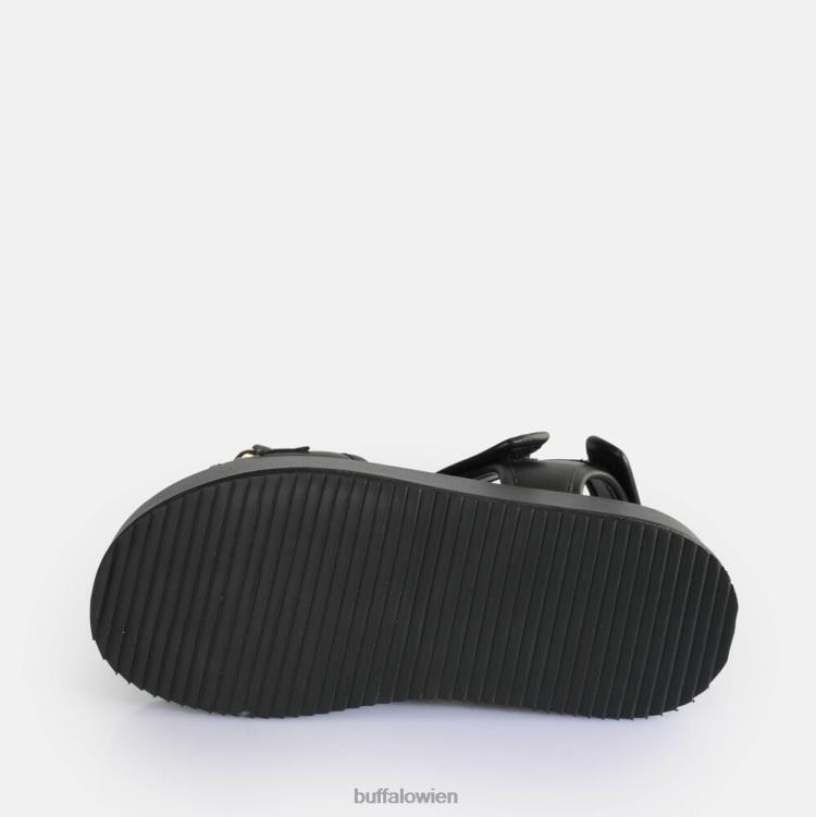 bei Buffalo Noa Quilt Chain Plateausandalen vegan Schwarz 0FX48281 |Sandalen