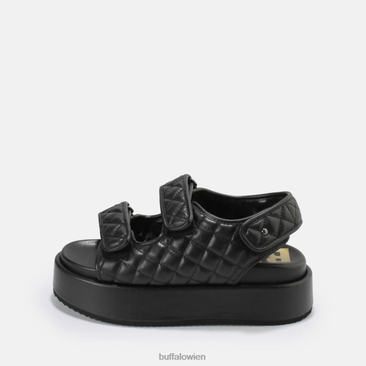 bei Buffalo Noa Quilt Plateausandalen vegan Schwarz 0FX48786 |Sandalen