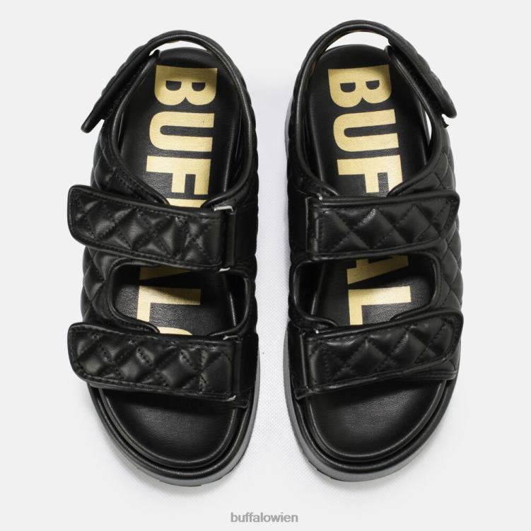 bei Buffalo Noa Quilt Plateausandalen vegan Schwarz 0FX48786 |Sandalen