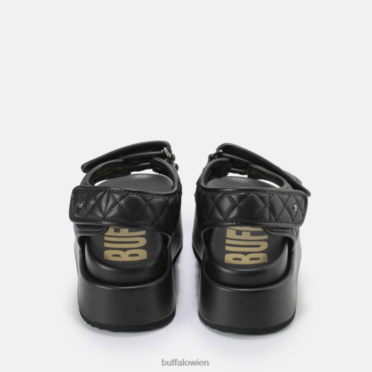 bei Buffalo Noa Quilt Plateausandalen vegan Schwarz 0FX48786 |Sandalen