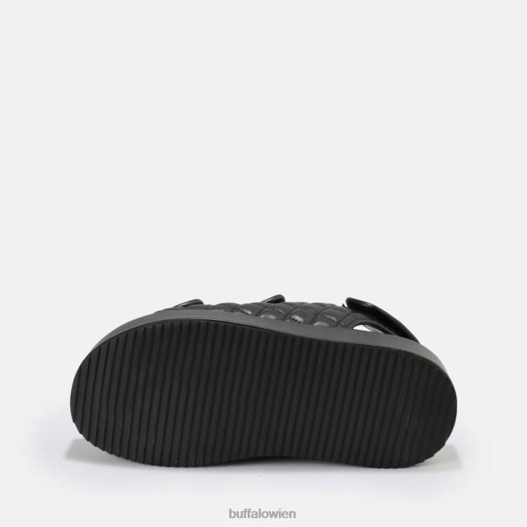 bei Buffalo Noa Quilt Plateausandalen vegan Schwarz 0FX48786 |Sandalen