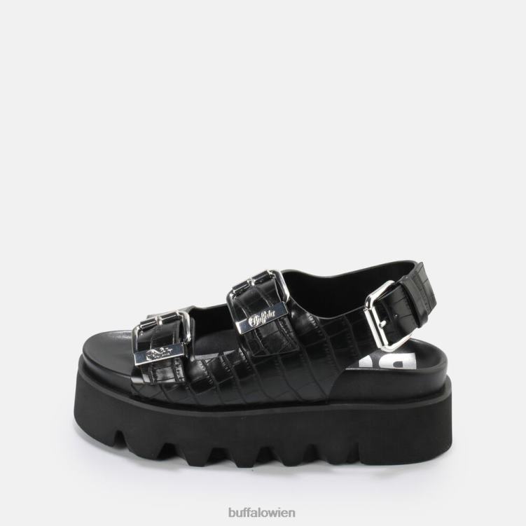 bei Buffalo Perry auf Plateausandalen vegan Schwarz 0FX48850 |Sandalen